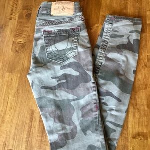 Camouflage true religion skinny jeans
